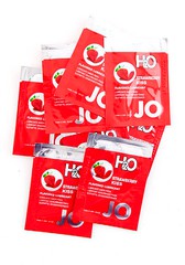 Съедобный лубрикант JO H₂O Strawberry Kiss (Клубника),  пробник 3мл