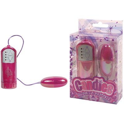 Виброяйцо Candies bullet & remote, 4 реж, розовое 2,5х6см