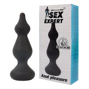 Анальная ёлочка Exclusive men™ Sex Expert, черный силикон, 12х2,5-3,5см