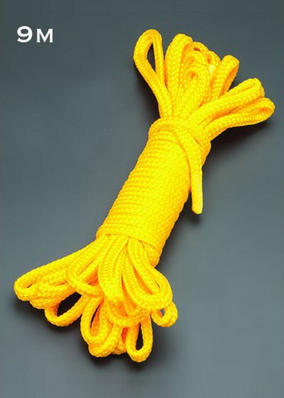 Длинная блестящая веревка Sitabella® BDSM, композит, желтая, 9м