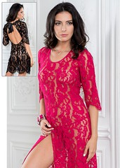Туника Mia-Amore Emmanuel с открытой спинкой (+стринги), малиновая, XL(48-50р)