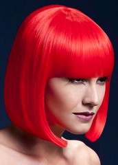 Парик Fever Elise neon-red, sleek bob with fringe (temp до 120°C), неоново-красный, 33см