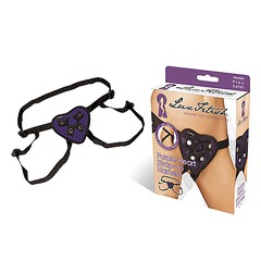 Трусики Lux Fetish для страпона, фиолетовое сердечко