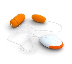 Два виброяйца Vibrating Egg оранжево-белые, 7 режимов