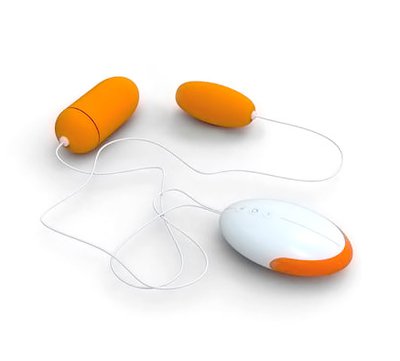Два виброяйца Vibrating Egg оранжево-белые, 7 режимов