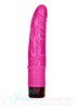 Мягкий и гибкий вибратор 8' slight realistic dildo с венками, розовый, 19,5х3-3,8см