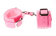 Розовые наручники с мехом Sitabella® BDSM