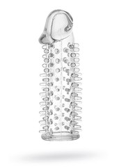 Стимулирующая мужская насадка на п/ч Toyfa sleeve, прозрачная, 12х3,5см
