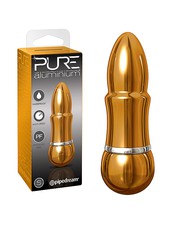 Алюминиевая вибропуля Pure Aluminium® Gold small, 3 реж, 7,5х2,3см
