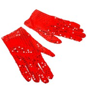 Блестящие перчатки с пайетками, красные