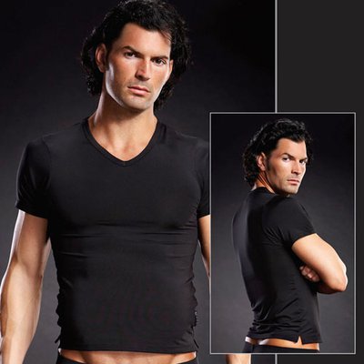 Мужская черная футболка из микрофибры, S/M(46-48р)