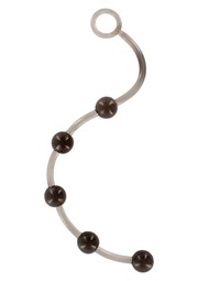 Анальная цепочка Jelly Pleasure Beads Black, 35х2см