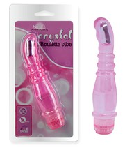 Розовый G-вибратор с рельефом Crystal Roulette, 20,3х2,5-4,2см