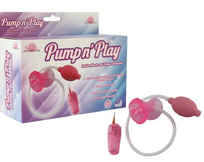 Клиторальная вибропомпа Pump n's play Suction Mouth, на присоске, розовая