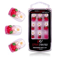 Акриловые типсы Californian Strawberry с клубничками, 24шт