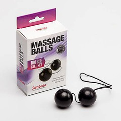 Черные вагинальные шарики Massage Balls, 40гр/3,5см