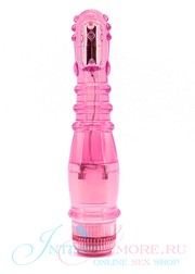 Вибратор Crystal Dewdrops, розовый, 20,5х2,8-3,5см