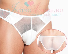 Мужские трусы в сетку me Seduce Manuel wetlook, белые, 2XL/3XL(56-60р)