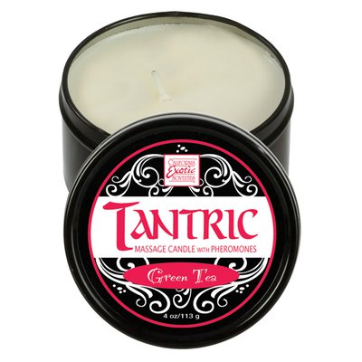 Массажная свеча-масло Tantric Soy Candle™ с феромонами, зеленый чай, 40 часов, 100% натурально