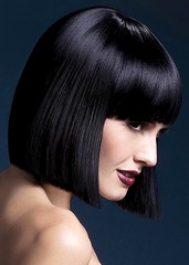 Парик Fever Lola black, blunt cut bob with fringe (temp до 120°C), черный, 30см