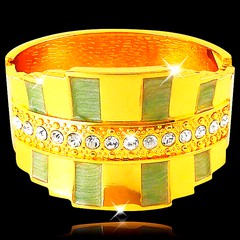 Золотистый разъемный браслет с кристаллами Swarovski, металл, 6х4см