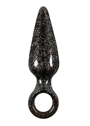 Анальная пробка Starlight Gems Booty Pops 5,5" Large с кольцом, черная, 14х4см