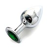 Анальная пробка с кристаллом Large Silver Emerald