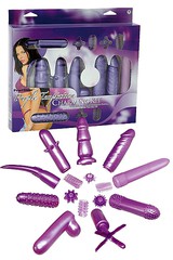 Большой вибронабор Purple Temptation Charming kit (вибратор и насадки), сиреневый