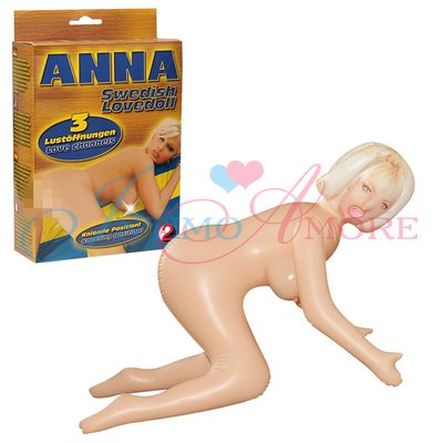 Секс-кукла Anna  в позе на коленях, напечатанное лицо, 3 отверстия