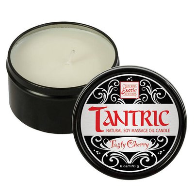 Массажная свеча-масло Tantric Soy Candle™ с феромонами, вкус черешни, 60 часов, 100% натурально