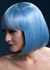 Парик Fever Elise pastel-blue, sleek bob with fringe (temp до 120°C), пастельно-голубой, 33см
