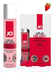 Съедобный лубрикант JO® Oral Delight с Бутеа Суперба, клубника и мята, 30мл, годен до 03.22г