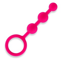 Анальная мини-цепочка All about anal, 3 шарика, розовый силикон, 13,5см
