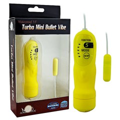 Виброяйцо Turbo Mini (для сосков, клитора, мошонки), 5 реж, желтое, 2,9х0,8см