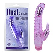 Розовый G-вибратор Dual Stimulator Curve Seducrion со стимулятором клитора, 18,3х3,2см