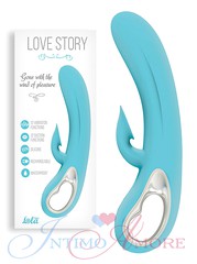 Хай-тек вибратор Lola Love Story, с помпой для клитора, аккумулятор, 12 реж., силикон, 20х3,5см
