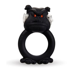 Виброкольцо Beasty Toys Barbaric Bulldog, черный силикон, 2,5см