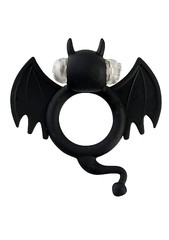 Черное эрекционное виброкольцо Bad Bat, D2,3см