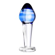 Стеклянная анальная пробка Art of glass Голубое облако, 10,5х4см