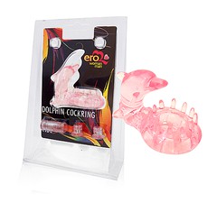 Эрекционное виброкольцо "Dolphin cockring vibe", розовое