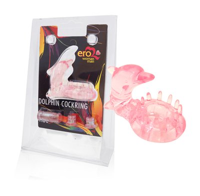 Эрекционное виброкольцо "Dolphin cockring vibe", розовое