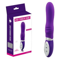 Фиолетовый вибратор Big Finger, силикон, 10 функций, 18,9х2,9см