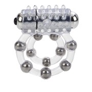 Двойное виброкольцо 10 Bead Maximus Ring™ для п/ч и мошонки с мет/шариками, d2/3,5см