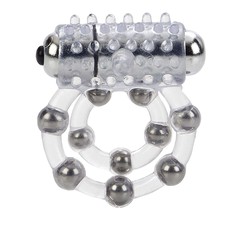 Виброкольцо 10 Bead Maximus Ring™ (двойное: для члена и мошонки) с мет/шариками, d2/3,5см