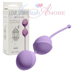 Вагинальные шарики 1 Thousand & 1 Nights Violet Fantasy, сиреневый силикон, 95г/3,7х4,5см