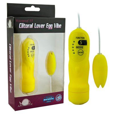 Вибратор для клитора Clitoral Lover, 5 реж, желтый, 4,3х1,9см (уценка)