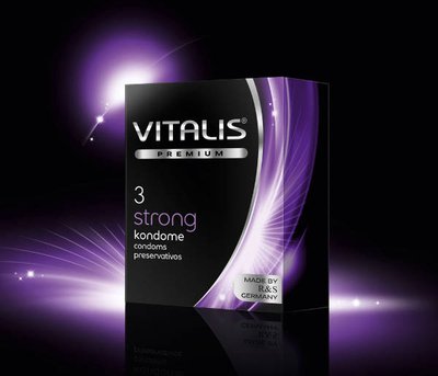 Презервативы анальные Vitalis Premium Strong, утолщенные, 3шт