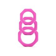 Набор из 3-х эрекционных колец Octagon Lings, розовый силикон, 3шт/ d2,5/3/3,5см