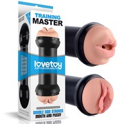 Двусторонний мастурбатор lovetoy® Training Master 8,6' (вагина-ротик) в футляре, киберкожа, 22см