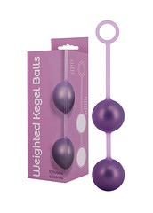 Тяжелые вагинальные шарики Kegel Balls из карбона в силиконе, сиреневые, 3,2см/206г